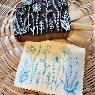 Wiesengräser mit Schafgarbe Stempel aus Holz